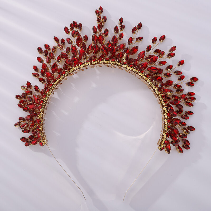 Corona nupcial de Rhonestone de lujo para mujer, tocado hecho a mano, accesorios de joyería para el cabello, Tiaras de fiesta de graduación, adornos de moda