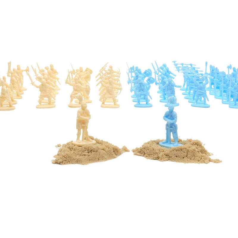 Figuras de acción de soldados antiguos de plástico, espadachín arcaico de juguete, Escena de guerra, azul, 1:72, 200/Set