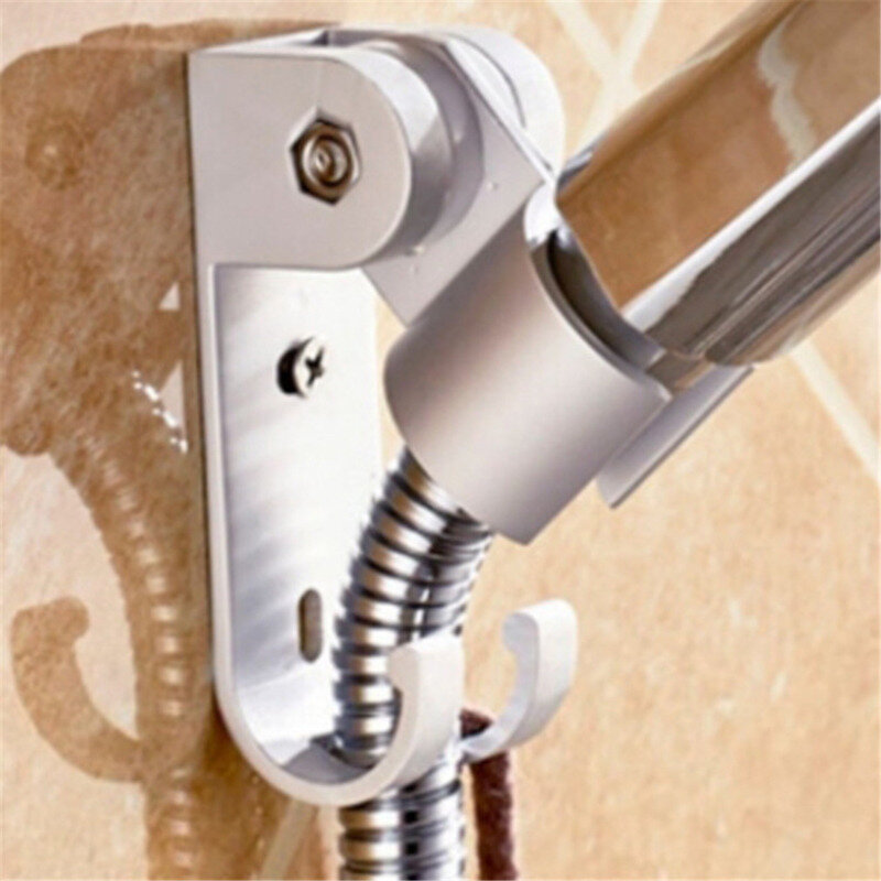 Samoprzylepny ręczny uchwyt do prysznica bez dziurkacza ABS regulowany wspornik brodzik wieszak pod prysznic do akcesoriów łazienkowych