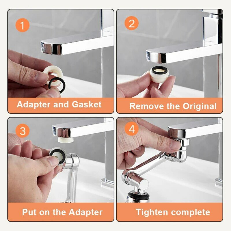 1080 Rotatable Faucet Aerator Universal Plastic Splash Filter Faucets Extender Bubbler Water Tap Nozzle for Kitchen Bathroom
