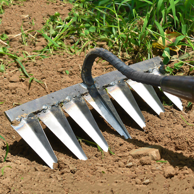 Ogrodnictwo motyka pielenie grabie stalowe narzędzie rolnicze chwytanie poziom zgrabiania poluzuj bronę gleby czyste liście zbieraj chwasty narzędzie rolnicze