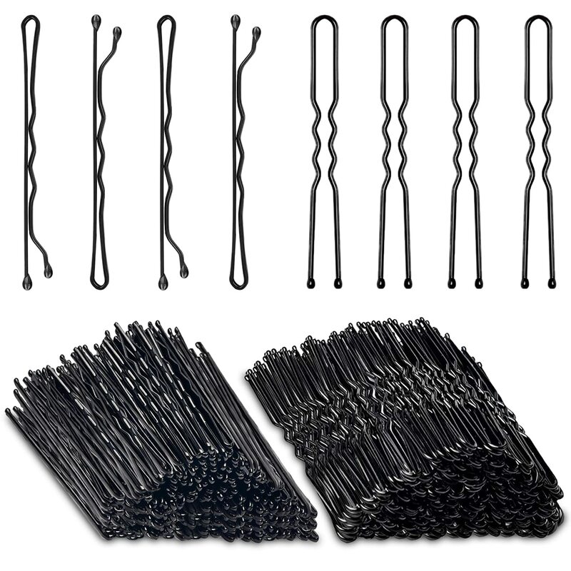 Grampos pretos em forma de U para mulheres, Bobby Pin, invisível, grampo ondulado, penteado, apertos de metal, presete, acessórios para cabelo