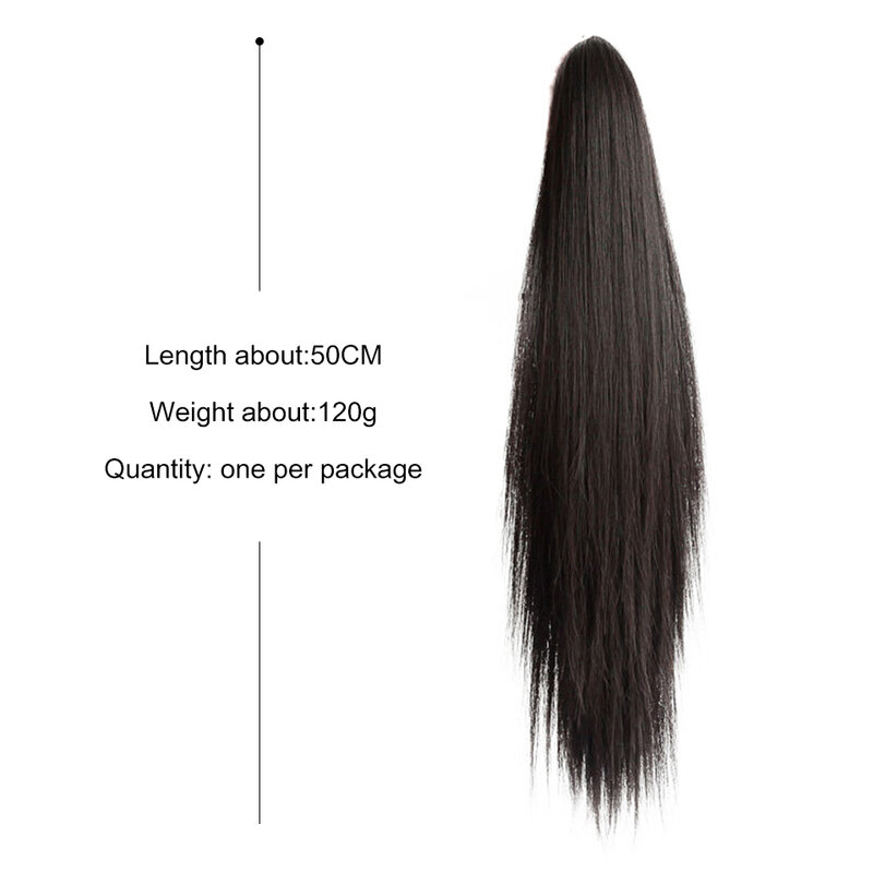 WTB parrucca sintetica coda di cavallo femminile capelli lunghi lisci Grip coda di cavallo parrucca naturale realistica coda di cavallo finta per le donne
