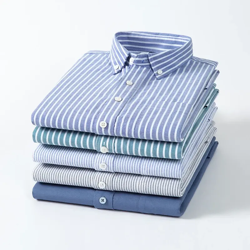 Camisas Oxford masculinas de manga longa, roupa casual masculina de negócios 100% algodão, nova moda, outono, primavera 2022