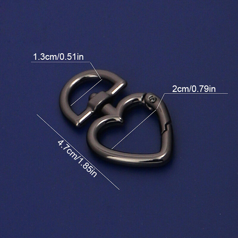 Detachable Metal Buckle Heart Shape Openable Leather Bag Handbag Belt Strap Buckle Connect Keyring Pendant Snap Clasp Clip