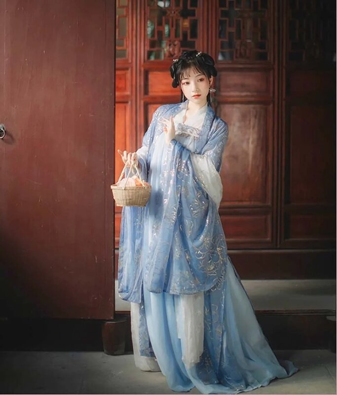 Conjunto de 3 piezas de talla grande para mujer, vestido Hanfu de la antigua tradición china, disfraz de hada para Cosplay de Carnaval