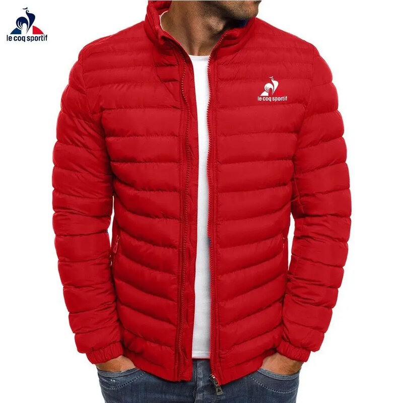 Jaket kulit hangat untuk pria, jaket kulit hangat kerah berdiri baru musim dingin kualitas tinggi 2023, jaket bulu angsa kasual mode jalanan untuk pria