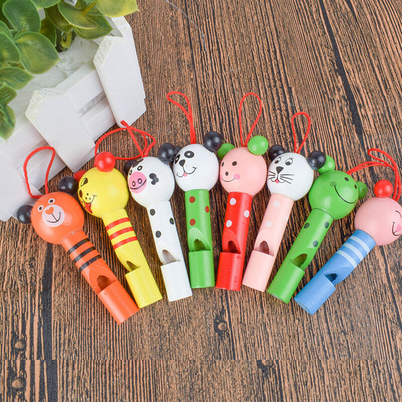 1Pc Cute Animals Wooden Lip Whistles for Kids Children Small Horn Kids Birthday Decoration Party Supplies Bathroom Toy Gift Toys