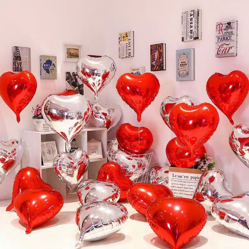 10 szt. 18-calowe różowe złoto miłosne balony foliowe w kształcie serca ślubne dekoracje na imprezę urodzinową balony z folii aluminiowej balony Globos