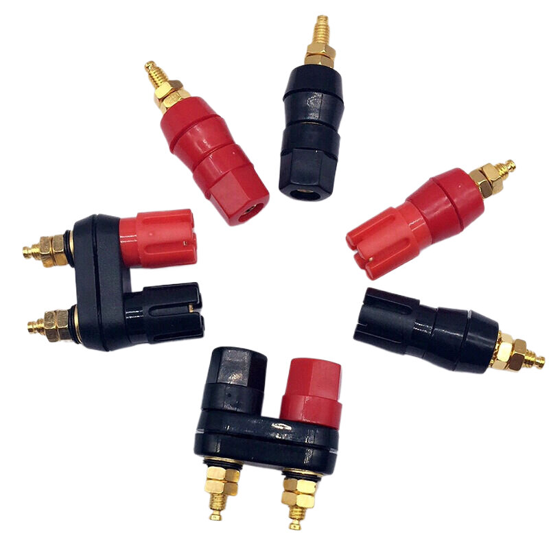 Gels Plugs-Connecteurs de prise Jack pour couple politiquement als, connecteurs de bricolage, borne d'amplificateur, borne de liaison, haut-parleur, rouge, noir
