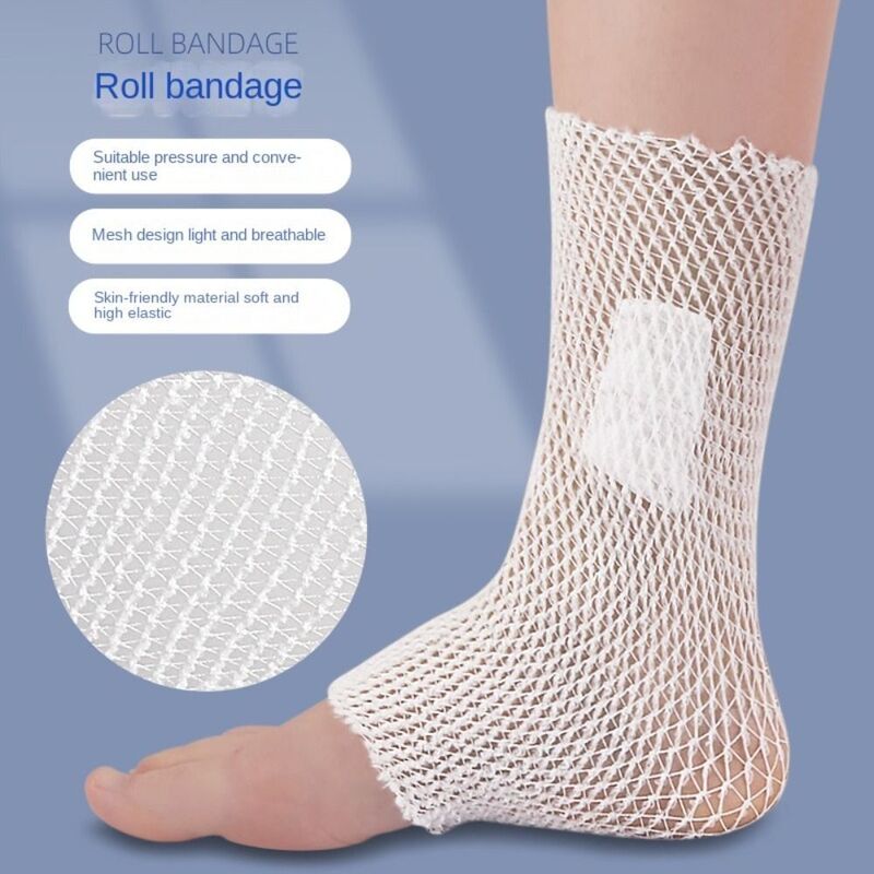 Retainer Elastic Net Tubular Bandage Elastic Polyester Mesh Bandage White Breathable Wound Dressing Net