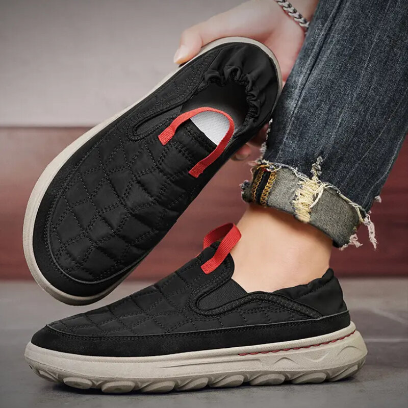 Casual Heren Sneakers Dikke Zool Comfortabele Buiten Gevulkaniseerde Schoenen Trend Anti-Slip Zachte Onderkant Ronde Neus Slip Op Loafers