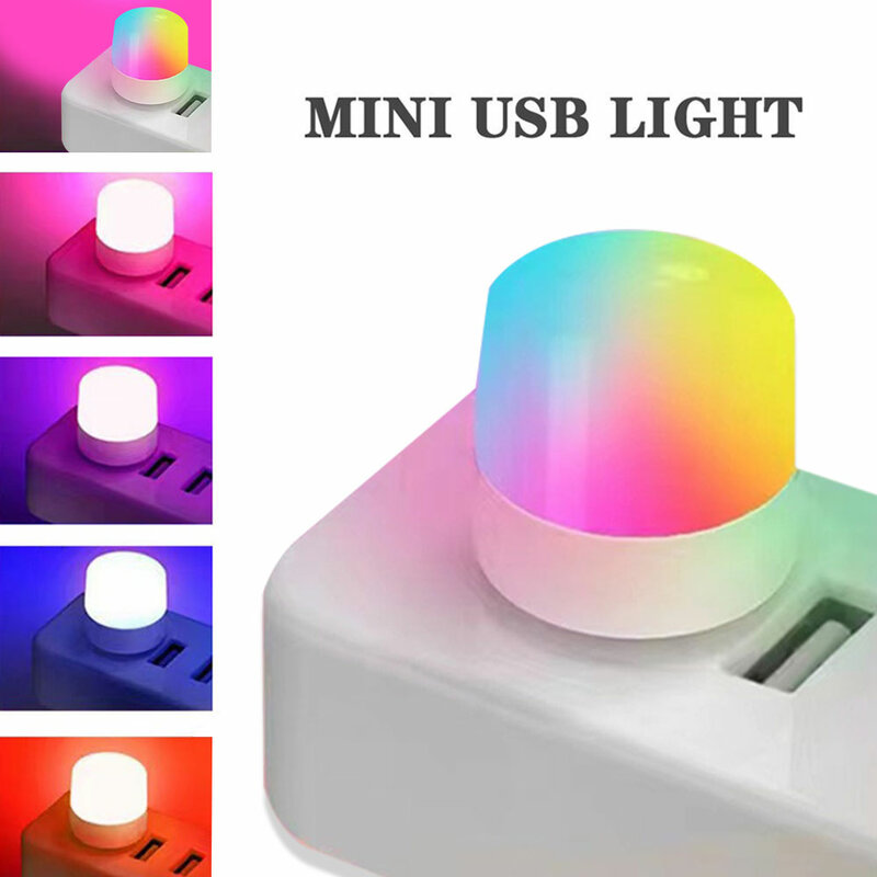 Mini enchufe USB para ordenador, lámpara Led pequeña de noche para lectura, protección ocular, carga de energía Móvil, 1 unidad