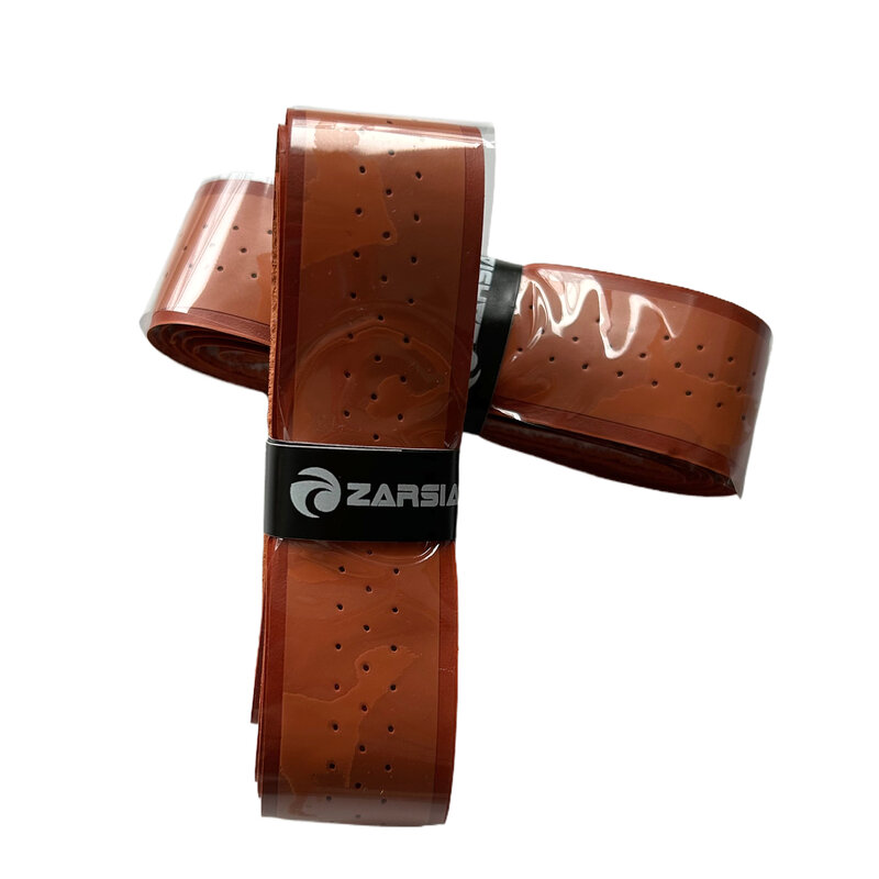 ZARSIA-empuñadura de cuero sintético para raqueta de tenis, accesorio grueso de color marrón y rojo, 2/4/10 piezas