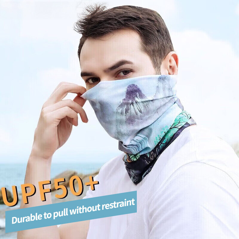 Lenço mágico para homens e mulheres, máscara de proteção solar lenço multifuncional para pescoço anti-UV, protetor de ciclismo UPF50 +