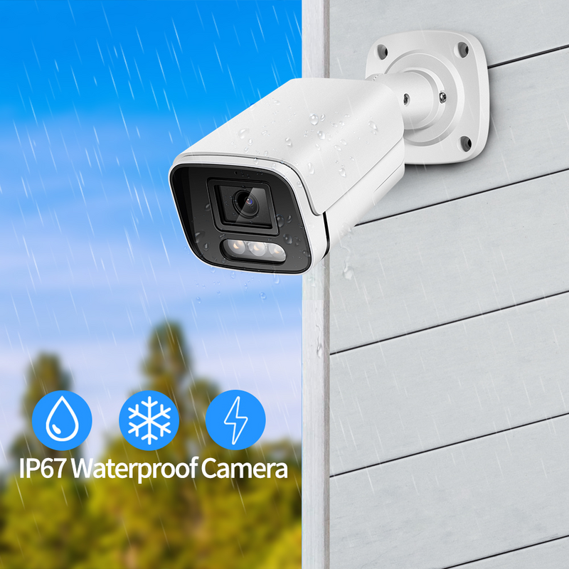 Nuova telecamera IP 4K 8MP Audio per esterni POE H.265 Onvif Metal Bullet CCTV Home telecamera di sicurezza per visione notturna a colori da 4mp