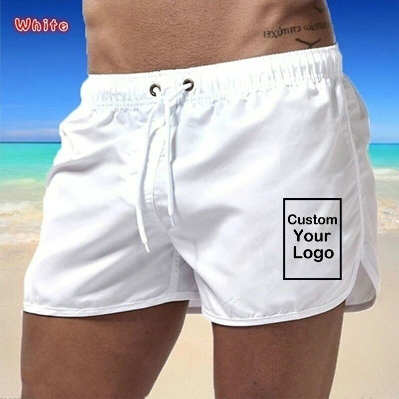 Pantalones cortos de secado rápido para hombre, bañador de verano, pantalones cortos de playa, ropa de baño deportiva