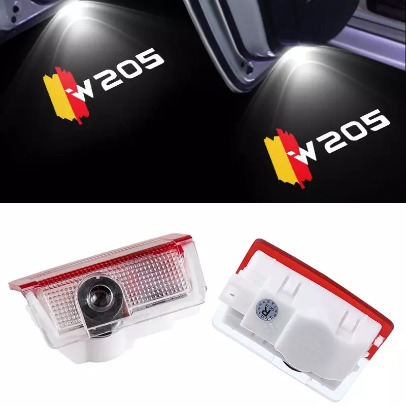 2Pcs Car Door Welcome Light Logo per Mercedes Benz C W205 LED proiettore Laser lampada Ghost Shadow Light accessori per luci della portiera dell'auto