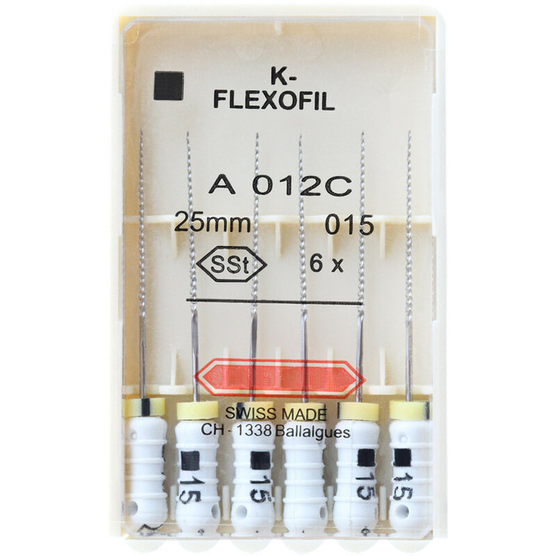 치과 K-FLEXOFILE 유연성 엔도 근관 K 파일 SSt 수동 사용, 치과 근관 실험실 기기, 21mm, 25mm, 31mm, 15-40, 1 팩