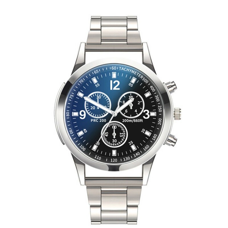 Relógio de quartzo de luxo masculino, mostrador em aço inoxidável, pulseira casual, relógios masculinos da moda