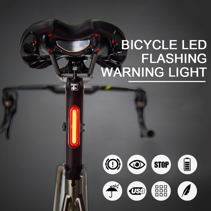 Bike Tail Light Waterproof LED Bike Front Rear Light Bicycle USB Rechargeable Mountain Riding Cycling Tail Lamp Bicycle Light