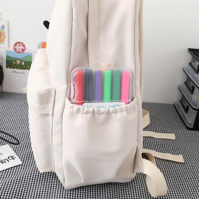 Mochila de nylon impermeável para mulheres, bolsa de viagem feminina, mochila para adolescente, cor sólida Bookbag, moda