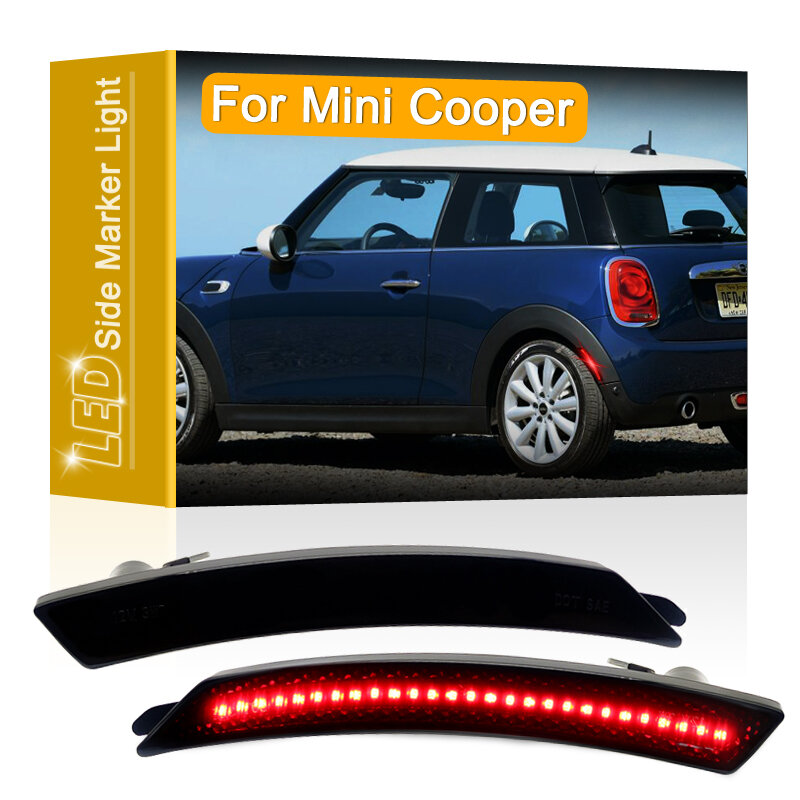 Geräucherte Objektiv Hinten Dynamische Rote LED Seite Kotflügel Marker Lampe Montage Parkplatz Lichter Für Mini Cooper R55 R56 R57 R58 r59 R60 R61