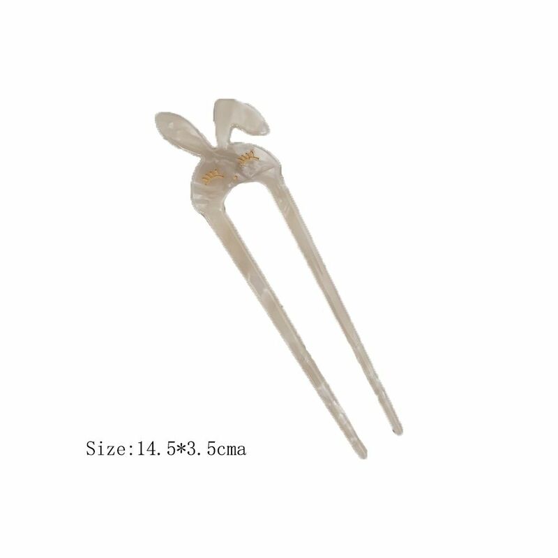 Cute U-shaped Hairpin Gift Acetate Cartoon Hair Sticks Rabbit Handmade Hair Fork