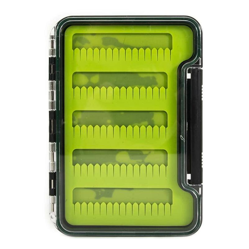 Caja de mosca de silicona portátil, transparente, resistente a impactos, impermeable, almacenamiento de pesca