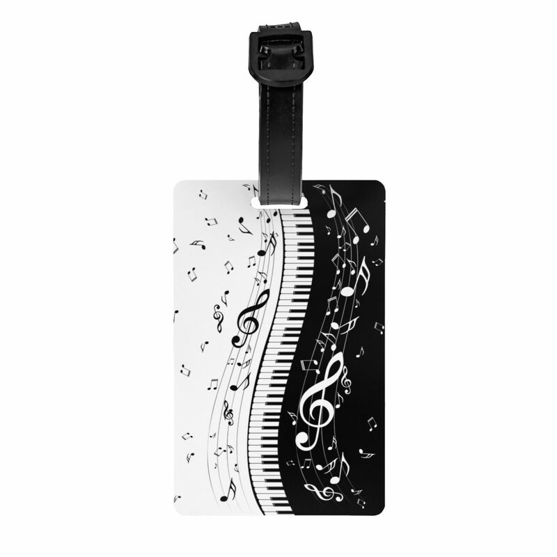 Piano Keys Music Notes Luggage Tags for Suitcases Privacy Cover Name ID Card