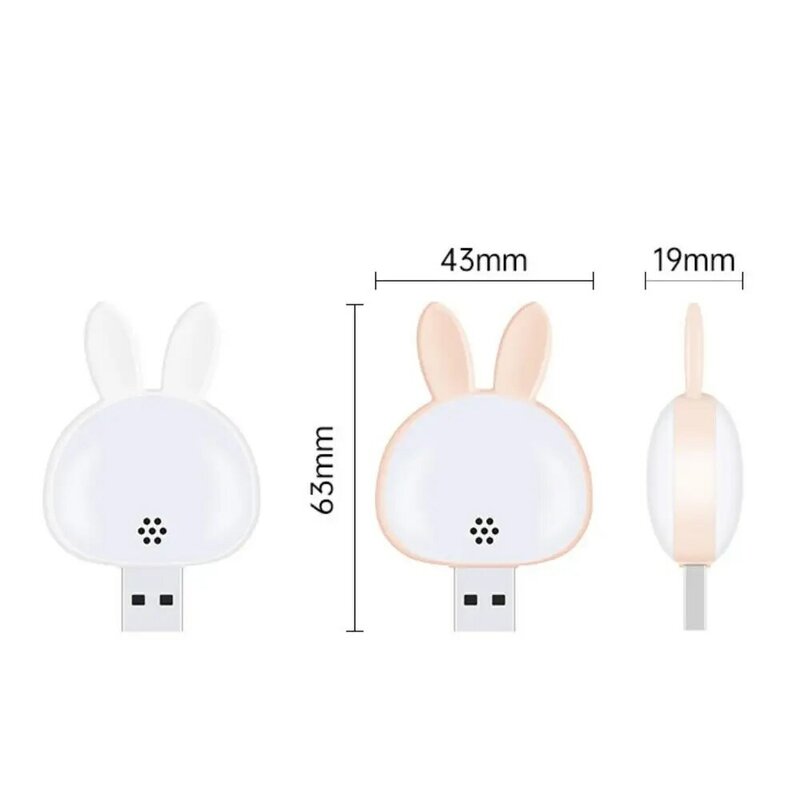 Smart Bunny Led Night Light Room Decor Mini Creative Reading Light Portable USB Plug-in Wall Light Bedside