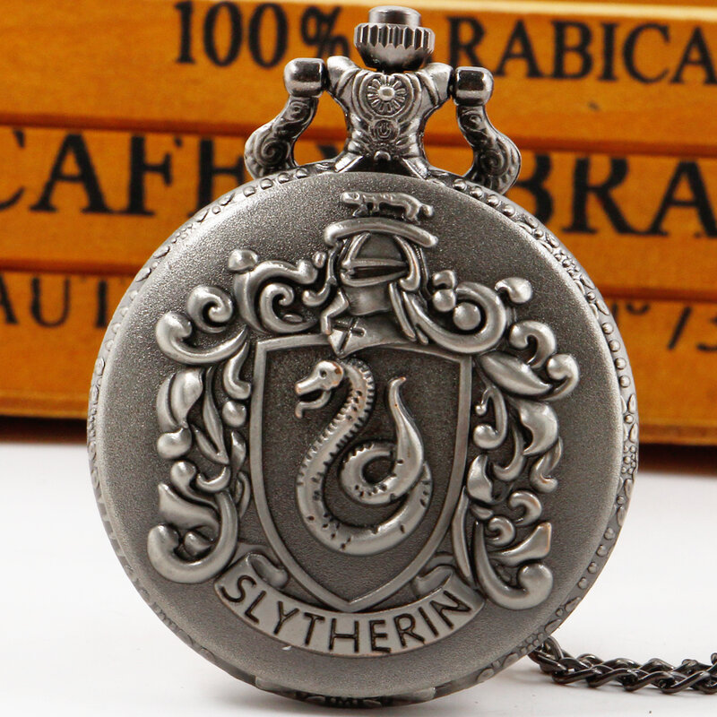 Серый Змеиный винтажный кулон карманные часы для детей мужчин женщин популярное мультяшное ожерелье подарок
