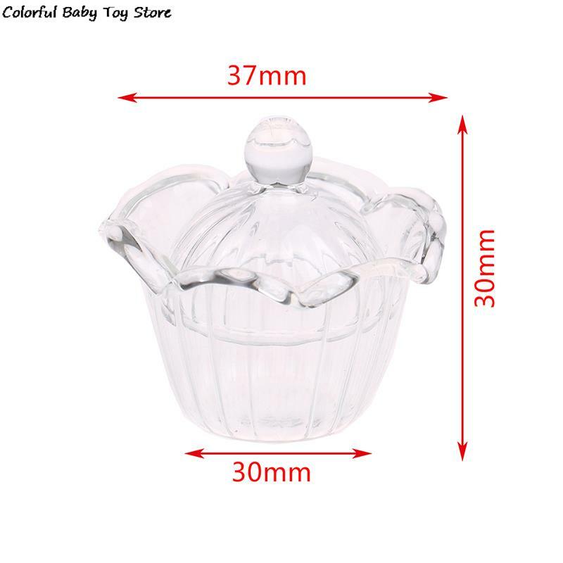 1set 1:12 Dollhouse Miniature Glass Bowl w/Lid Fruit Bowl Salad Bowl Candy Bowl Kitchen Decor Toy
