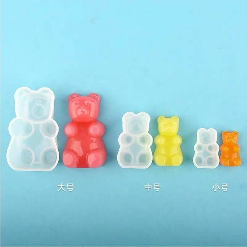 Kẹo Dẻo Gấu Kẹo Dẻo Silicone Khuôn Bánh Sô Cô La Fondant Nhựa Mặt Dây Chuyền Trang Sức DIY