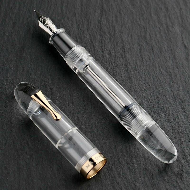 Maghon C4 kacamata penetes akrilik pulpen EF F M Nib transparan kantor bisnis sekolah menulis perlengkapan pena untuk siswa