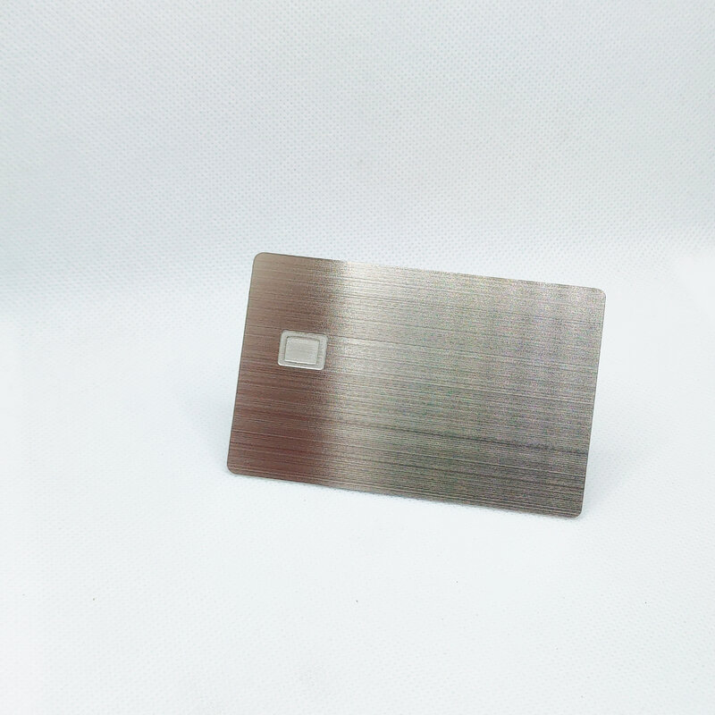 5 Pieces 0.8mm 85*54mm Steel Metal Membership Access Card Printable Blank Stainless with Chip Slot and HICO Magnetic Strip