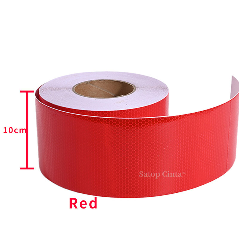 Hohe Licht 10cm/4 zoll Breite Reflektierende Material Rot Weiß Gelb PVC Waben Reflektierende Aufkleber Band 10m lange Reflektieren Aufkleber