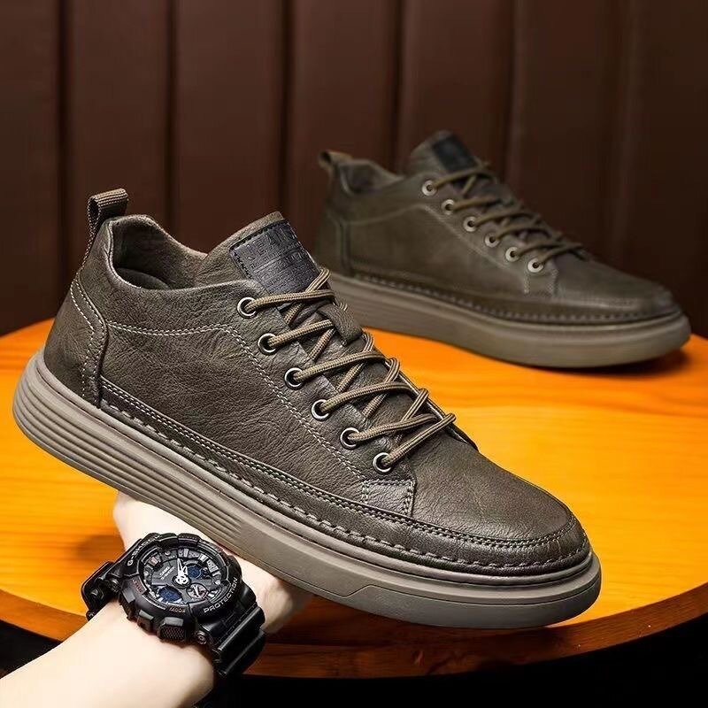 Trend Men's Casual Leather Shoes Designer Classic Man Sneakers Walking Platform Shoes for Men Vulcanized Shoes Tenis Masculino