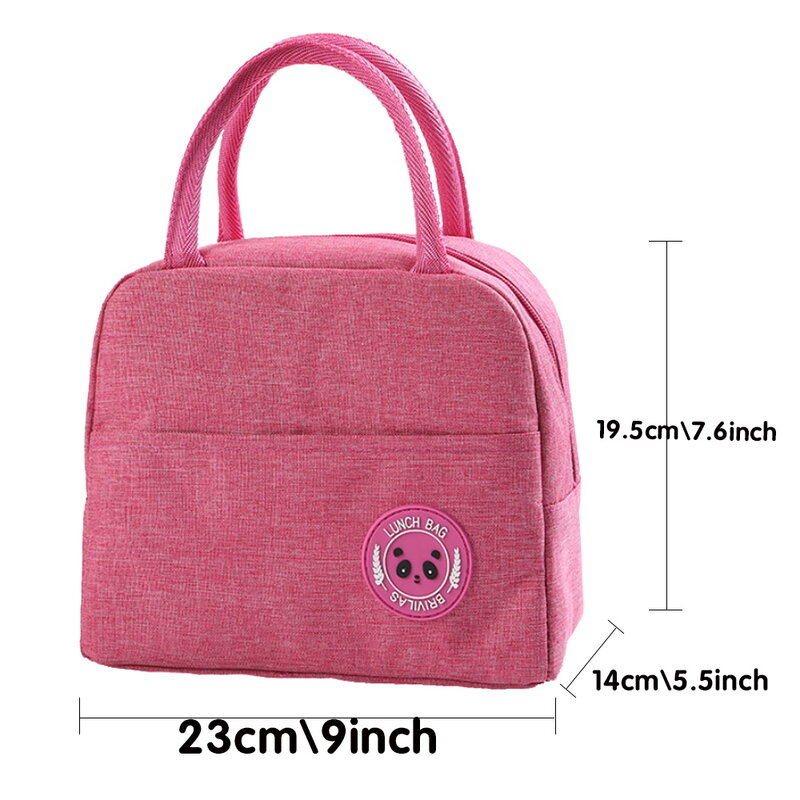Insulated Thermal Lunch Bags Child Portable Eco Canvas Handbag Ice Cooler Box Letter Print Organizer Food Lunchbox Picnic Tote
