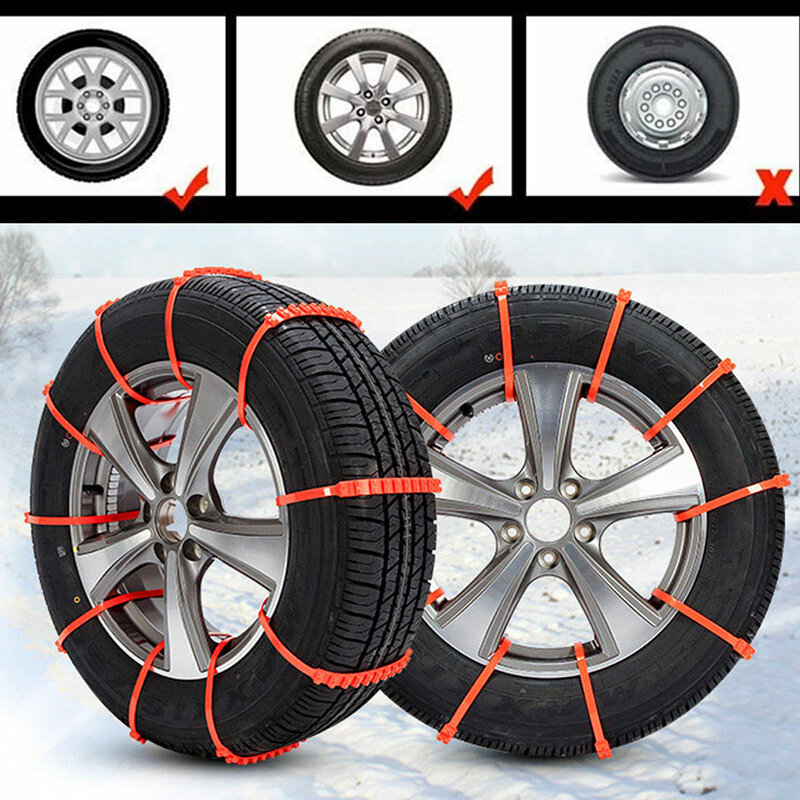 10Pcs ruote per pneumatici invernali per auto catene da neve catene antiscivolo per pneumatici da neve cintura per cavi per pneumatici per ruote catena di emergenza per esterni invernali