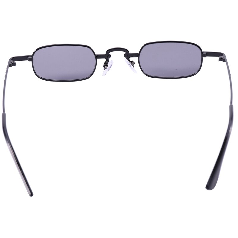 Retro Punkbril Doorzichtige Vierkante Zonnebril Vrouw Retro Metaal-Zwart En Zwart Grijs