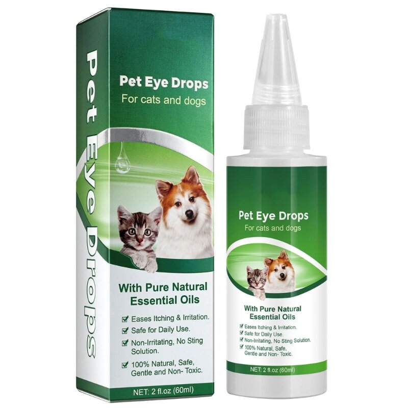 60 krople do przemywania oczu dla zwierząt domowych Skutecznie usuwają środki do czyszczenia oczu dla zwierząt domowych