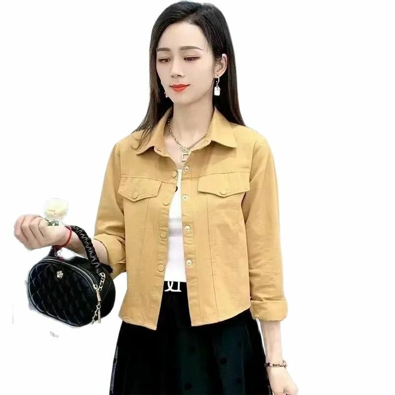 2024 New Spring Autumn Short Coat Female Korean Version Loose Slim Casual Thin Shirt Jacket Fashion Design Women Outerwear Top