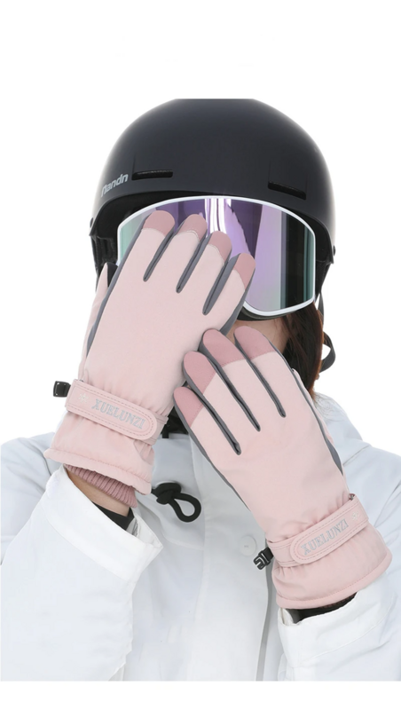 Женские лыжные перчатки, водонепроницаемые велосипедные перчатки, зимние велосипедные перчатки для сенсорного экрана, уличные теплые перчатки для скутера, езды на мотоцикле, лыжах