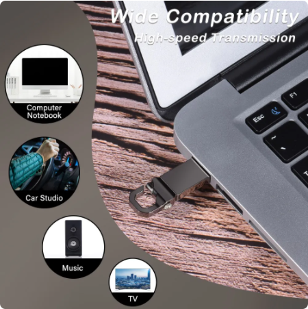 Metal USB 2.0 Flash Drive, Memory Stick, Chaveiro, Pen Drives, Presentes Criativos do Negócio, Dispositivos de Armazenamento, Velocidade, 64GB, Novo