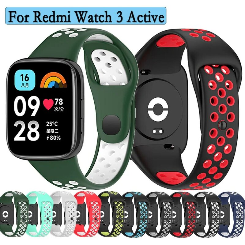 สายรัดข้อมือสำหรับ redmi Watch 3 Active คุณภาพสูงอุปกรณ์สายนาฬิกาข้อมือซิลิโคนอะไหล่สร้อยข้อมือปรับได้