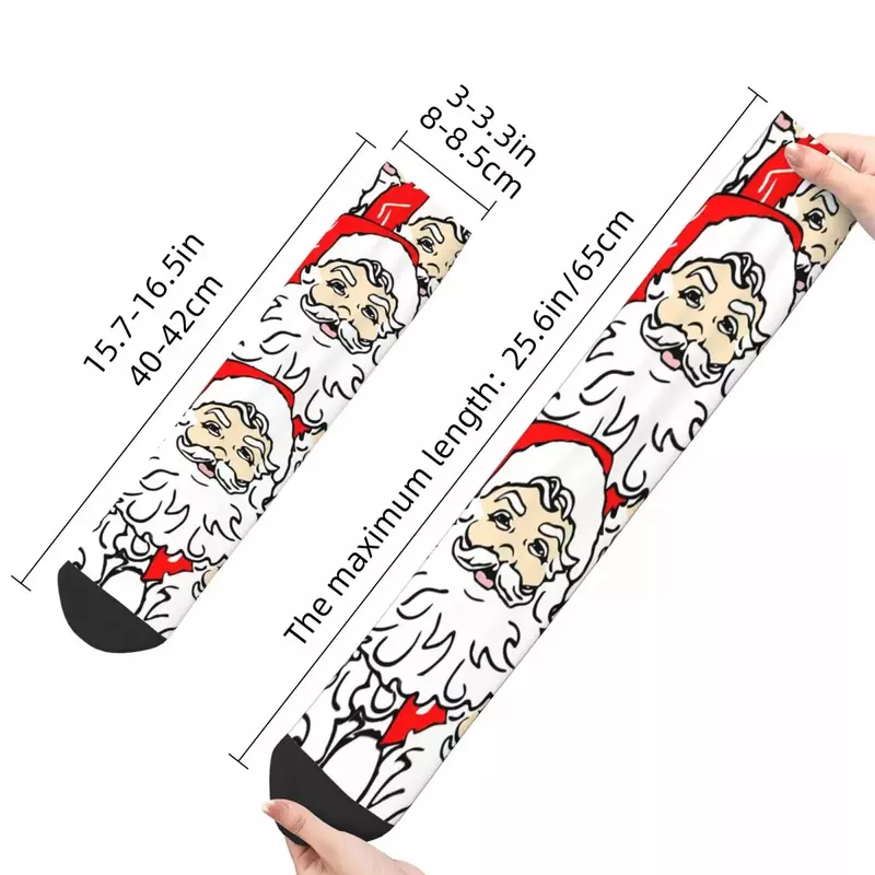 Funny Crazy Sock for Men Santa Claus Christmas Hip Hop Harajuku Seamless Pattern Printed Boys Crew Sock Novelty Gift