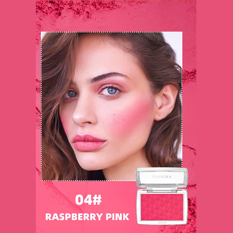 Tavolozza di fard monocromatica rosa biancospino guancia tinta fard polvere trucco viso naturale opaco Peach Rouge Contour Shadow Palette