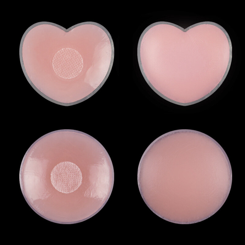 Tampas adesivas de mamilo de silicone para mulheres, pasteis reutilizáveis, capas invisíveis Nippleless, pétala pegajosa do peito, 1 par