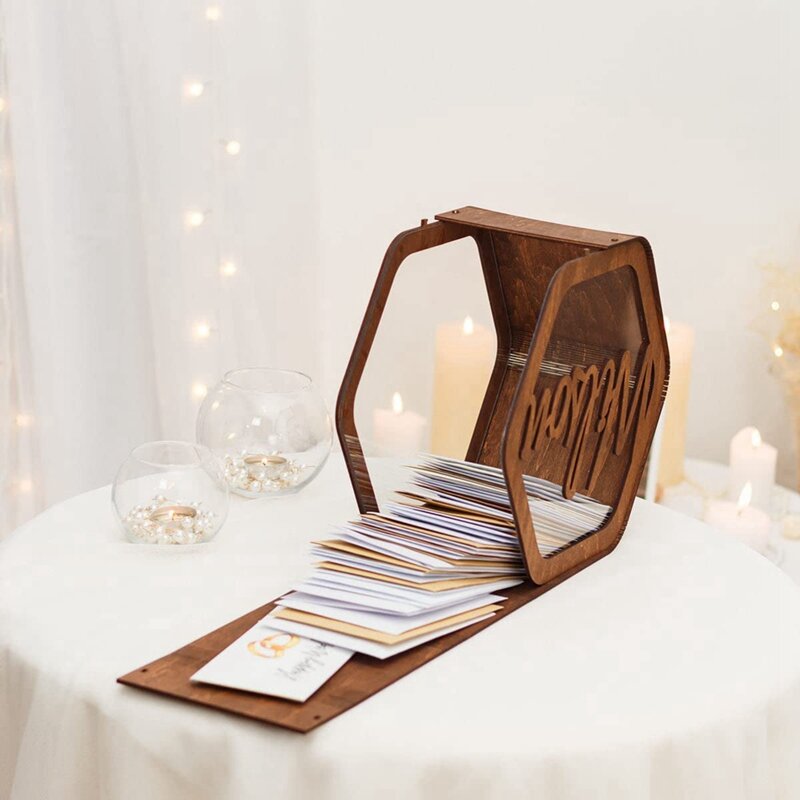 صندوق بطاقة مخصص لحفلات الزفاف مع الاسم ، صندوق بطاقة ذاكرة شخصي ، صندوق تذكار الزفاف ، حفلة